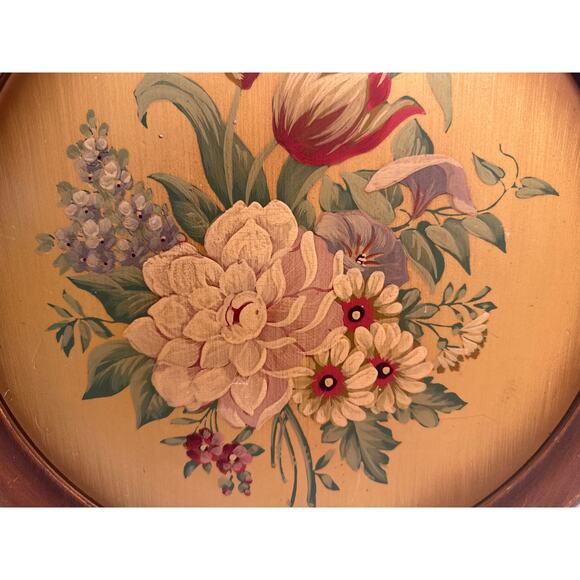 Vintage Robinhood Ware Wood Serving Tray Hand Painted Yellow Flowers USA - Picture 2 of 7